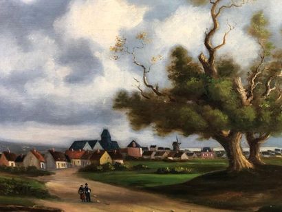 A. DUVAL (XIXe-XXe). Sur le chemin du village...