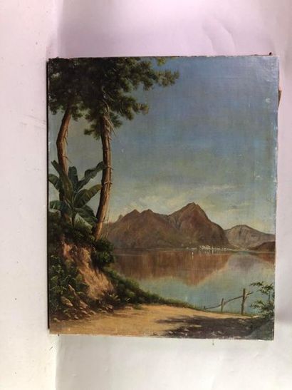 Ecole antillaise fin XIXe. Bord de mer au...