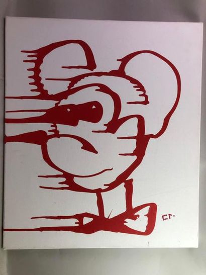 Cédric MARCILLAC (XXe-XXIe). Mickey.
Acrylique...