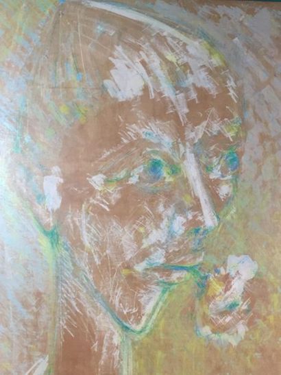 Bernard LORJOU (1908-1986). Portrait de femme...