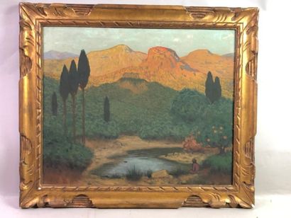 Maurice CHABAS (1862-1947). Paysage symboliste...