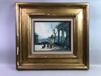 Merio AMEGLIO (1897-1970). Place de la Madeleine.
Huile...