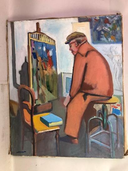 Attribué à VERNAGEAU (?) (XXe). L'atelier...