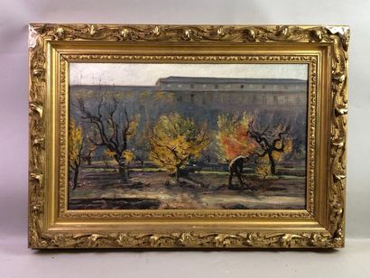 Pierre GRIVOLAS (1823-1906). Le jardinier.
Huile...