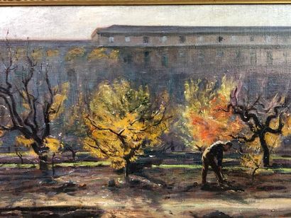 Pierre GRIVOLAS (1823-1906). Le jardinier.
Huile...