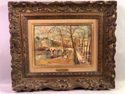 Serge BELLONI (1925-2005). La Seine à Paris.
Huile...