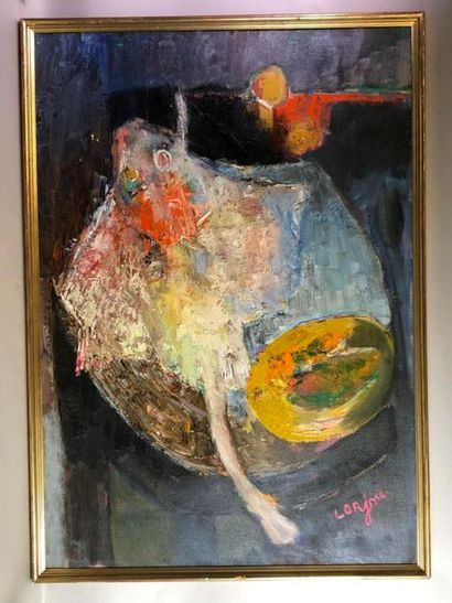 Bernard LORJOU (1908-1986). La Raie.
Huile...