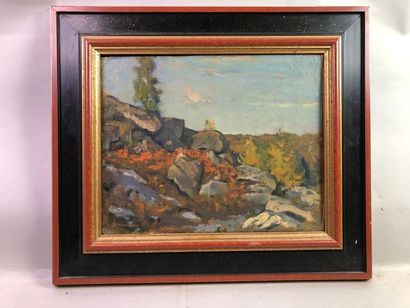 Georges MOUVEAU (1878-1959). Les rochers....
