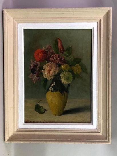 MAYER Maxime (XIXe-XXe). Bouquet de fleurs.
Huile...