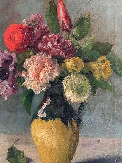 MAYER Maxime (XIXe-XXe). Bouquet de fleurs.
Huile...