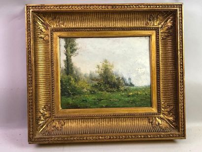 Charles François DAUBIGNY (1817-1878). Campagne.
Huile...
