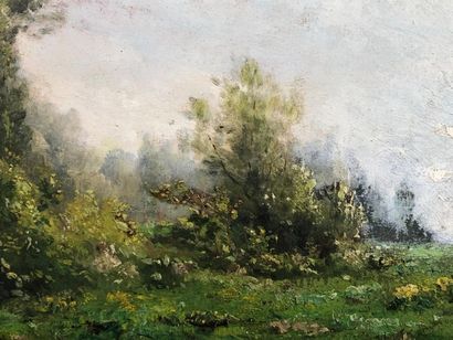 Charles François DAUBIGNY (1817-1878). Campagne.
Huile...