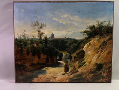 Ecole italienne du début du XIXe. Les faubourgs...