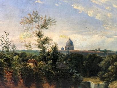 Ecole italienne du début du XIXe. Les faubourgs...