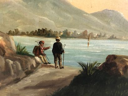 Naive school 19th century.

Lake landscape...