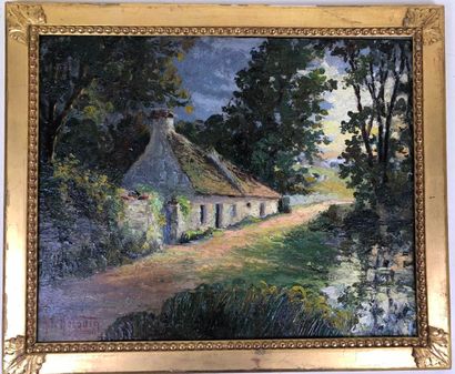 AH. HEDOIN (XXth).

The old farm.

Oil on...