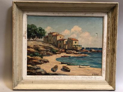 Gaston AUBERT (19th-20th). Houses on the...