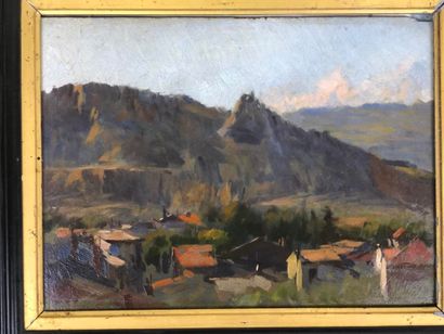 French school XXth century.

Mountain landscape.

Oil...