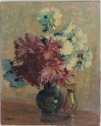 Henry Emile VOLLET (1861-1945).

Chrysanthèmes.

Huile...