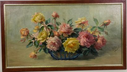 A. MILCENT XXe.

Jeté de roses.

Huile sur...