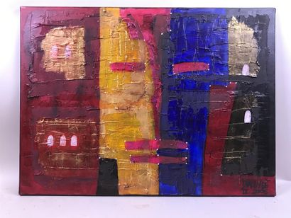 Manuela DIKOUME (1956-).

The seven doors.

Acrylic...