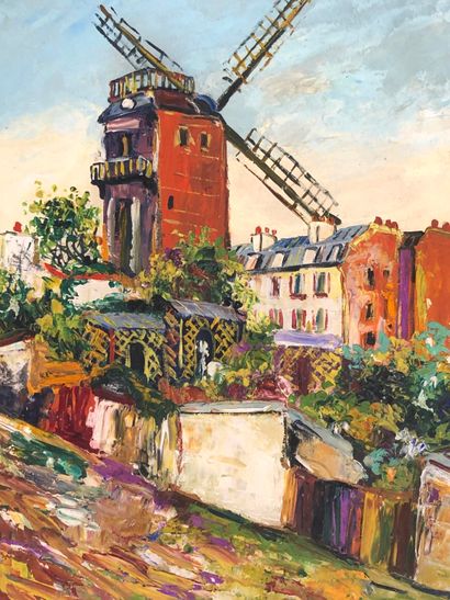 École française XXe.

Le moulin rouge.

Huile...