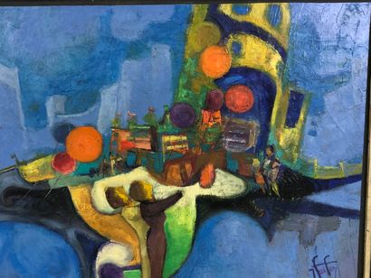 J. FAIFER XXth-XXIst.

Life in blue.

Oil...