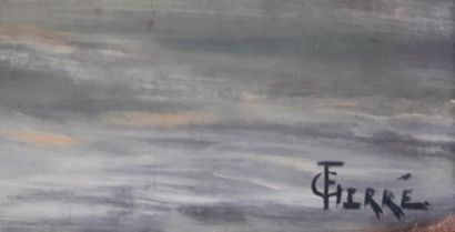G. FERRÉ (20th).

Under the bombs.

Oil on...