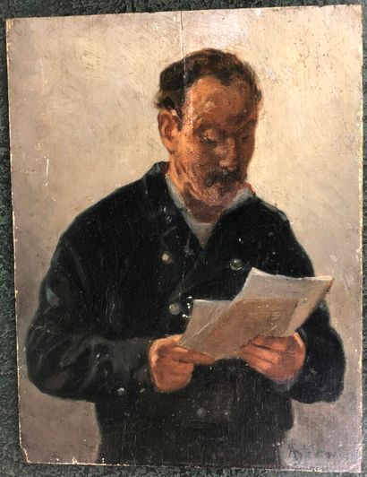 Alfred STEVENS (1823-1906).

Man reading.

Oil...
