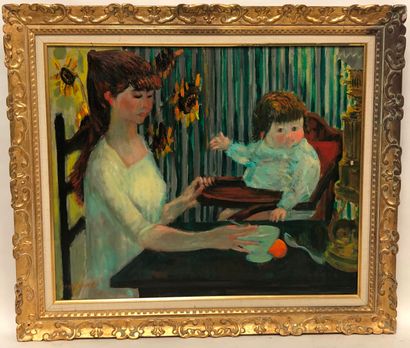 Jean JOYET (1919-1994).

Woman and child.

Oil...