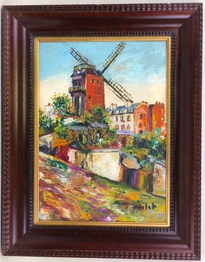 École française XXe.

Le moulin rouge.

Huile...