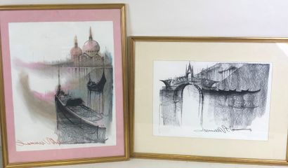 French school XXth-XXIst.

Views of Venice.

Two...