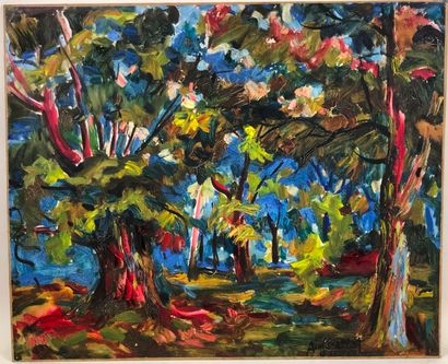 Aimé VALLAT (1912-1993).

The blue trees.

Oil...