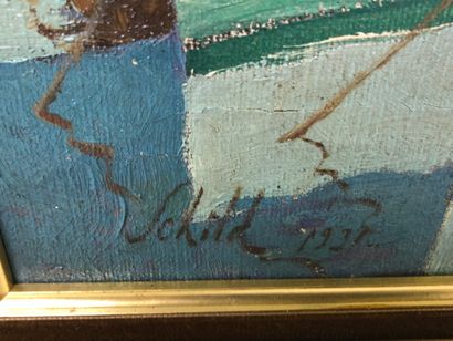 SCHILD (19th-20th).

Mediterranean port.

Oil...