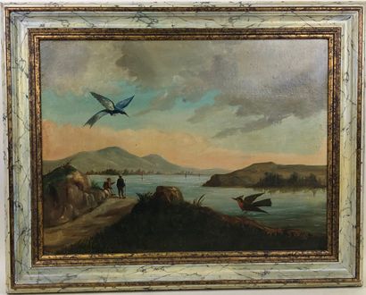 Naive school 19th century.

Lake landscape...