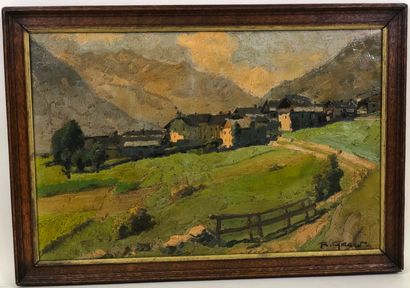 R. GIRARD.

Paysage de montagne.

Huile sur...