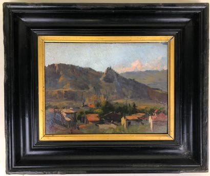 French school XXth century.

Mountain landscape.

Oil...