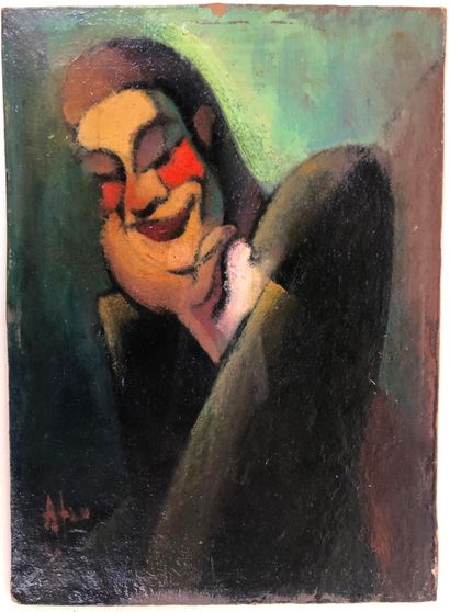 André FAU (1896-1982).

Portrait of a clown.

Oil...