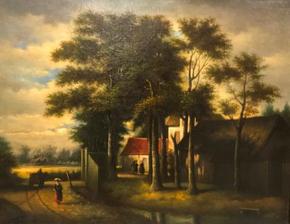 Gustave PIERON (1824-1864). 

Le hameau en...