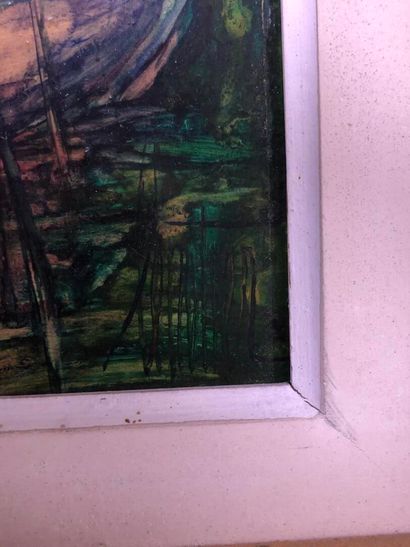 French school XXth.

Two swans.

Oil on panel...