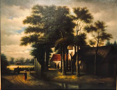 Gustave PIERON (1824-1864). 

Le hameau en...