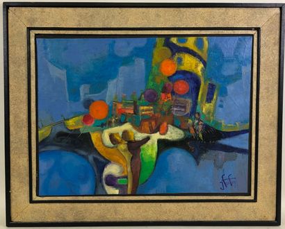 J. FAIFER XXth-XXIst.

Life in blue.

Oil...