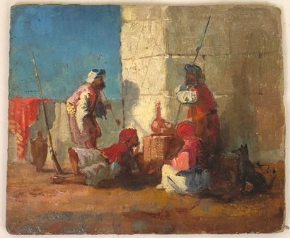 Orientalist school XXth.

Arab smokers near...
