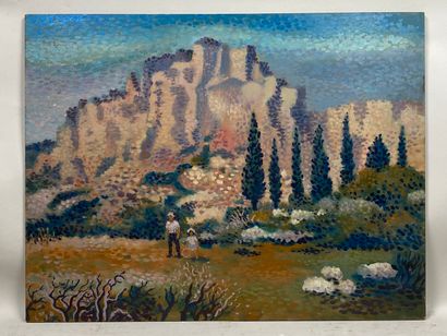 René DECAMP (20th).

Animated Provencal Landscape.

Oil...