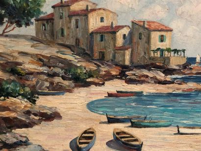 Gaston AUBERT (19th-20th). Houses on the...