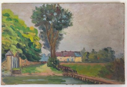 French school XIXth.

Country landscape.

Oil...