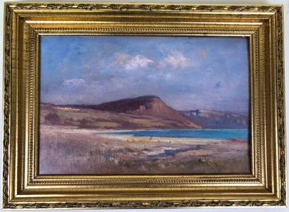 French school of the 20th century.

Seaside.

Oil...