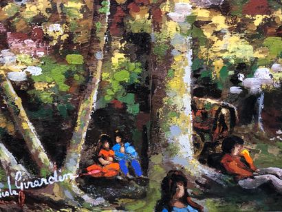 Nicole GIRARDIN.

Scene of gypsies.

Oil...