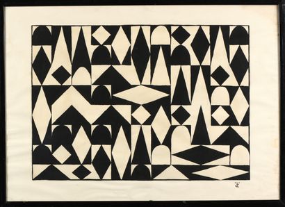École française moderne.

Composition géométrique.

Encre...