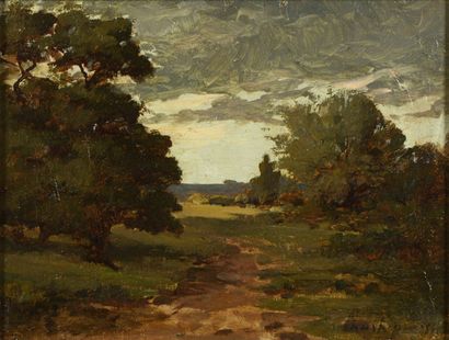 Henri-Joseph HARPIGNIES (1819-1916).

Paysage.

Huile...